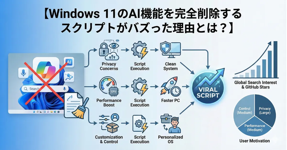 Windows 11のAI機能を完全削除するスクリプトがバズった理由とは?プライバシー問題の全貌を徹底解説